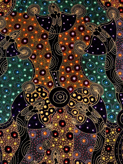 Pachatata Dreamtime Sisters--Colleen Wallace Nungari - Australian indigenous art