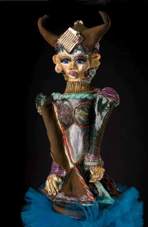 African Queen ceramic sculpture Suzy Birstein