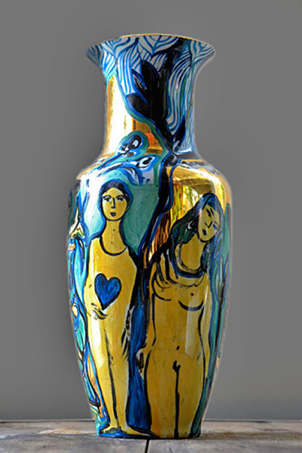 Isabelle-Tuchband-vase with couple
