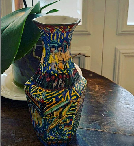 hexagonal-ceramic vase-Isabella-Tuchband