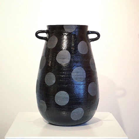 Key West Pottery Black-vessel-with-grey-dots