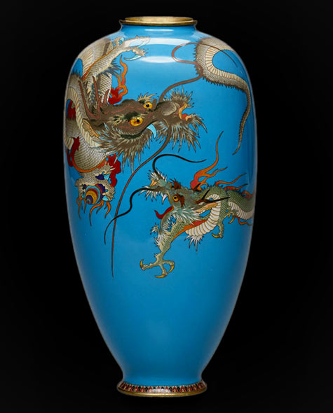 Cloisonne enamel dragon vase---Meiji era-(1868-1912),-late-19th-century-Bonhams