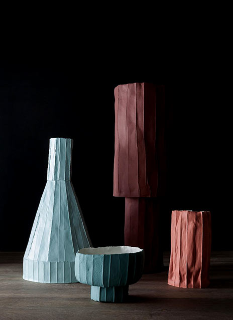Contemporary-Ceramic-Low-Ninfea-Footed-Bowl-Corteccia-Texture-Light-Blue--Paronetto---1stD