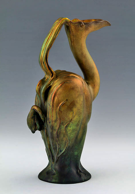 Pitcher-shaped-like-a-bird,-1898-1899,-stoneware,-eosyna,-Janus-Pannonius-Múzeum-Bird-vase