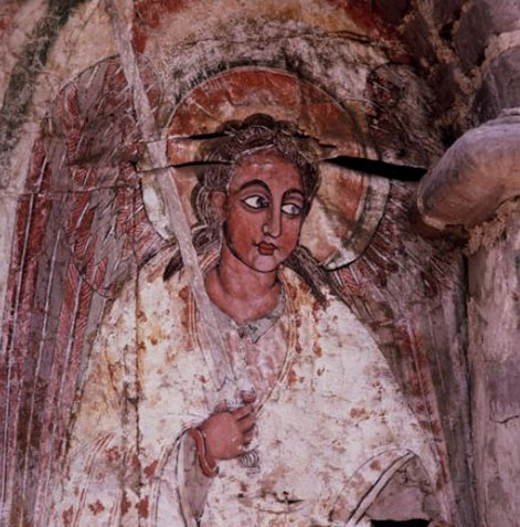 angel on the door of the Debra Berhan (Abbey-of-Light) Ethiopia