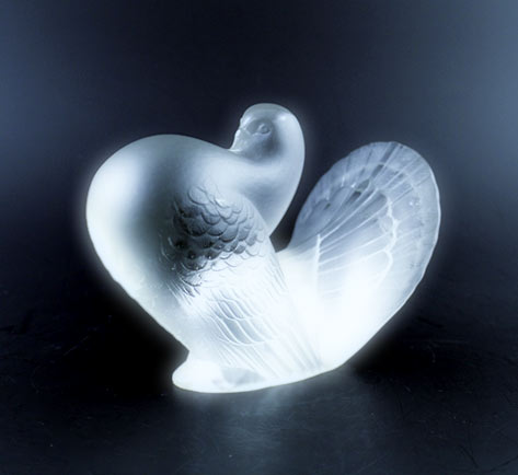 Art Deco Etched Glass Dove