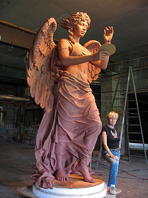 Audrey FlackRecording-Angel (clay-maquette)-for Schermerhorn Symphony Center, Nashville, Tennessee 