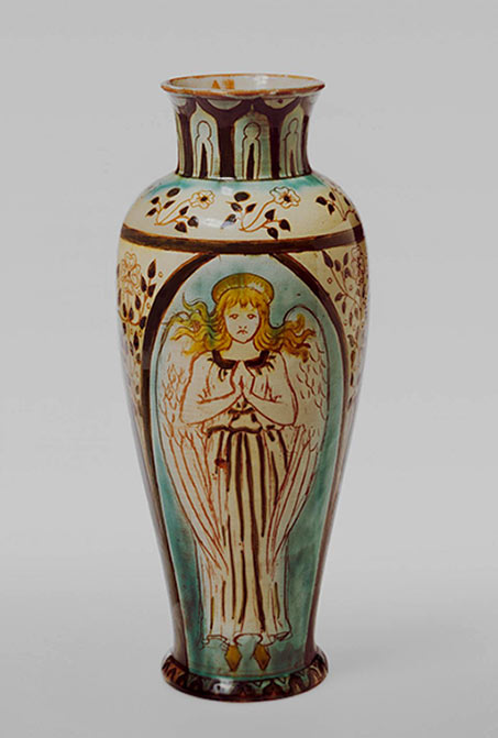 Angel motif vase Della Robbia Co