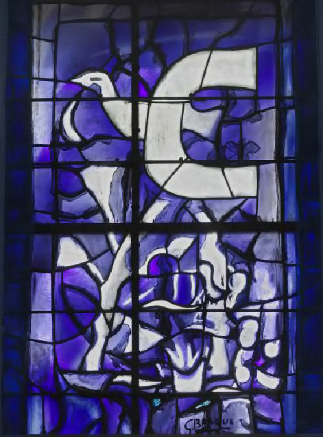 Georges Braque-Purple and white dove stained glass window 1962