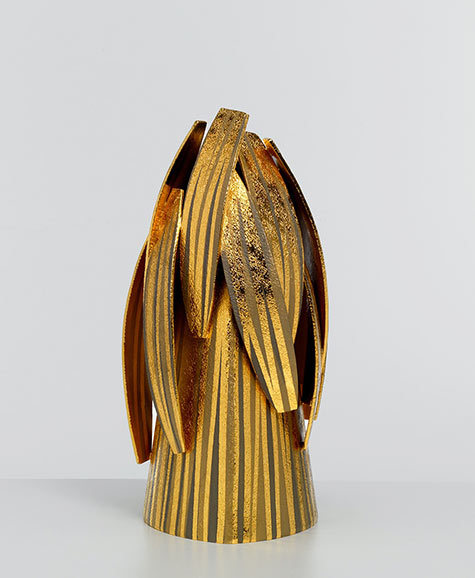 Hiroki Iwata 'Gold Scene' Vase, 2019--gold-plated-copper