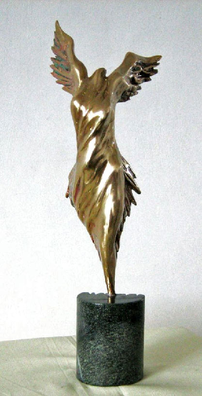 Liubka-Kirilova-titled-'`Nike`-(bronze-Victory-Goddess-Contemporary-abstract-statuette