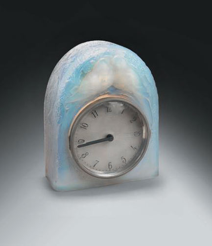 Light blue Pendulum-electric- Mantle clock, Two doves model-1926