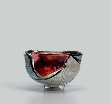 Yukito Nishinaka Glass,-gold leaf, silver leaf