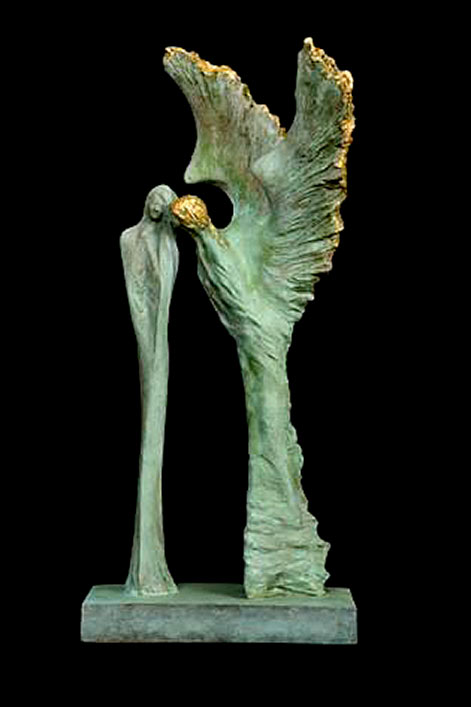 Sculpture Angelic whisper-by Ginger Gilmour