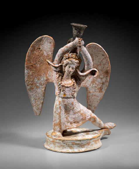 Winged Persian Dancer oil lamp