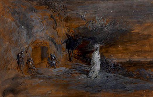 Jesus leaving the tomb - Painting by Gustav Dore