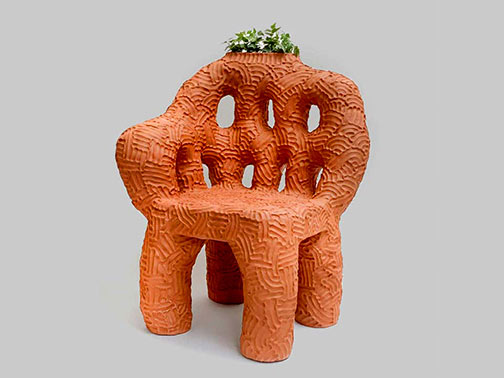 Chris Wolston Terracotta Plant Chair 'Tatacoa'