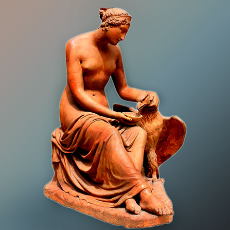 Early 19th Century Italian Terracotta Sculpture of Hebe and the Eagle