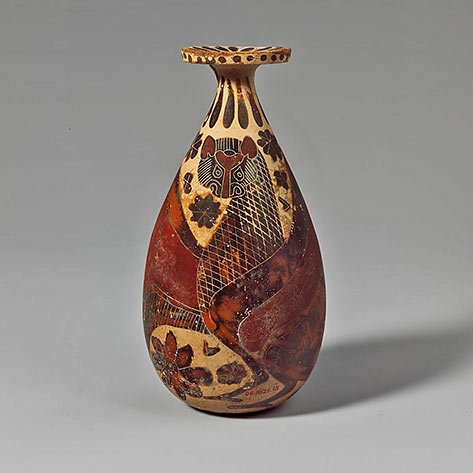 Terracotta alabastron (perfume-vase)--620-590-BC---The Met