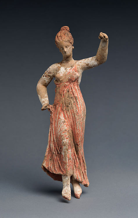 Terracotta statuette of a dancing woman--Greek,-South-Italian