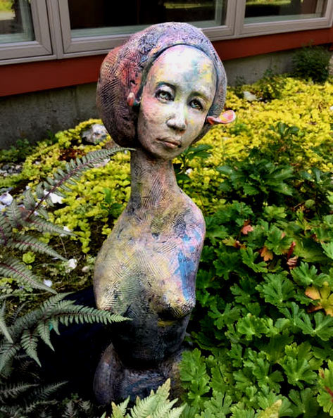 'Intuition' garden female sculpture -- Rebecca Hillman