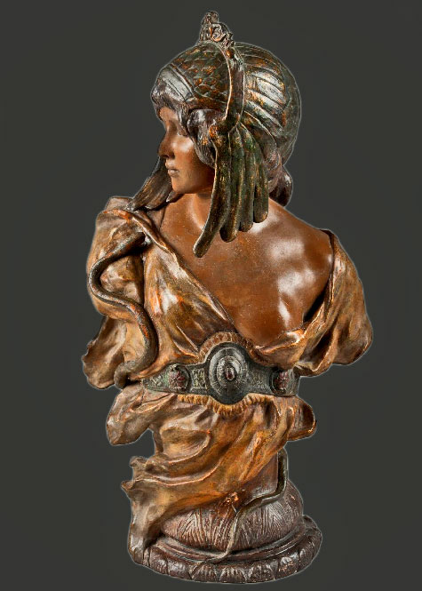 Art Nouveau terracotta Goldscheider sculpture of Cleopatra
