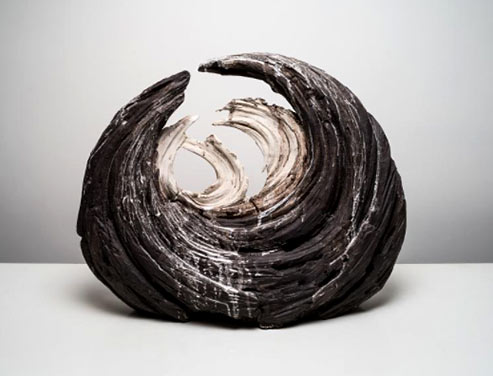 Beverly Morrison--Moon ceramic sculpture