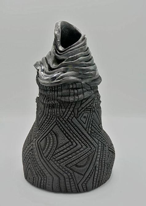 Folded--Malene Barnett - carved geometric clay built