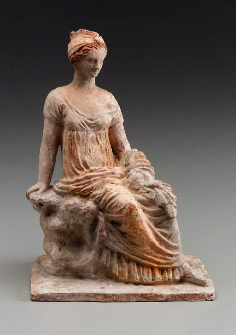 Tanagra mold cast figurine-300BC