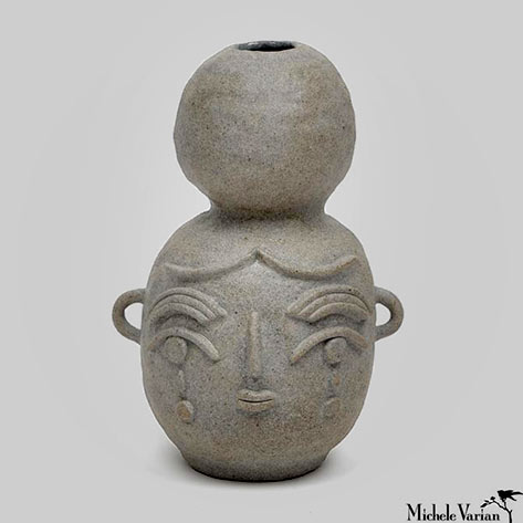 Michele Varian--granite stoneware clay Face Vase
