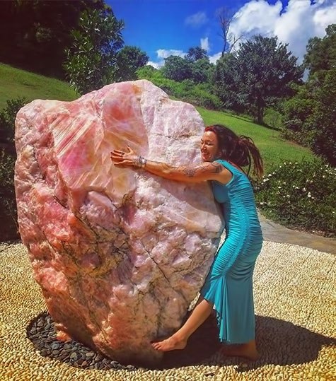 giant rose crystal sculpture