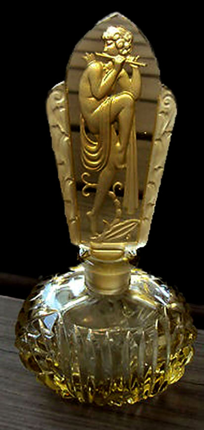 Art deco---Czech glass perfume bottle
