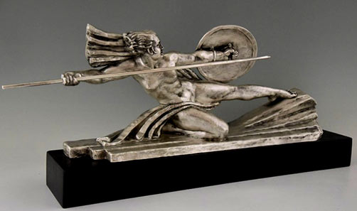 Bouraine Art Deco bronze sculpture-- Amazone