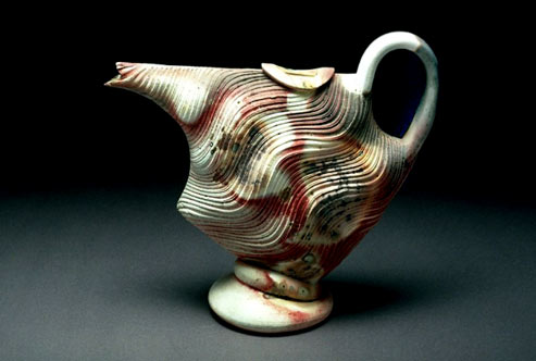 David G Wright wavy incised teapot