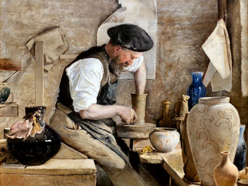 Herman Kahler in his workshop by-Laurits Ring-1890