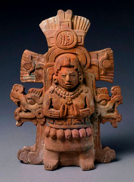Mayan Rattle depicting a goddess.-600–800AD