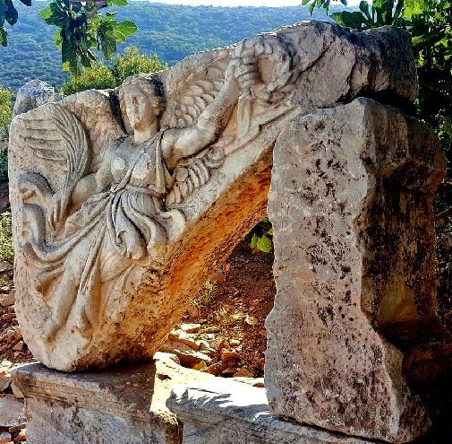 Nike--the winged goddess of Victory, her figure at Ephesus,Ionia,Asia-Minor.