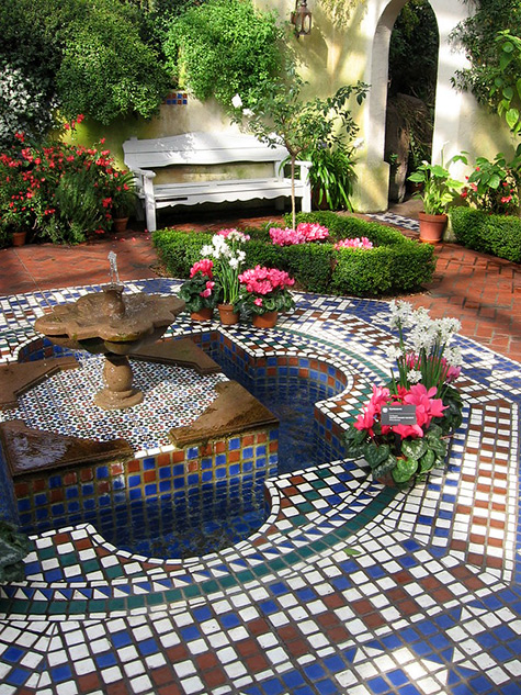 Jay-Winters--Moorish tiled Garden Fountain