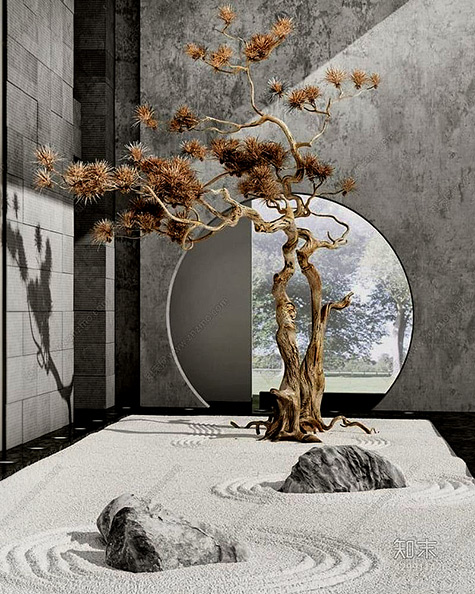 minimalist contemporary Zen garden
