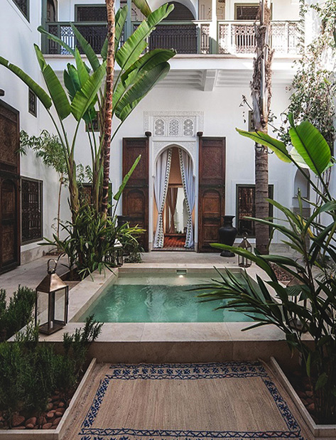 courtyard of the Riad Jaaneman in Marrakech