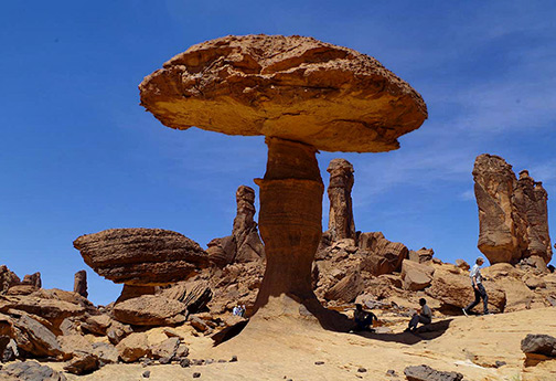 mushroom-rock at Ennendi Plateau Chad aeolian