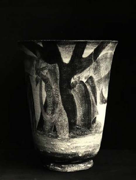 Milan VI Art Triennial. Painted Pottery Jar made by the House of Art Albissola Head design De Salvo