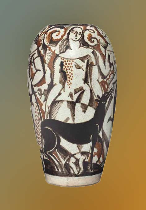 Rene Buthard cubist Art Deco vase