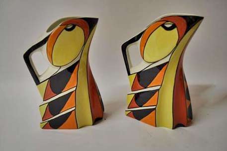  a pair of Lorna Bailey artware jugs stylised owls limited edition