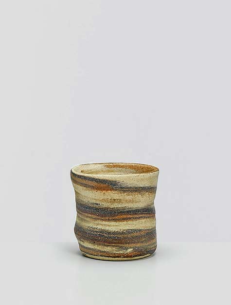 Shigaraki thrown-coloured-stoneware vessel