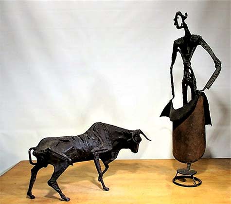 Brutalist Sculpture Matador and Bull MCM VintagePicasso 