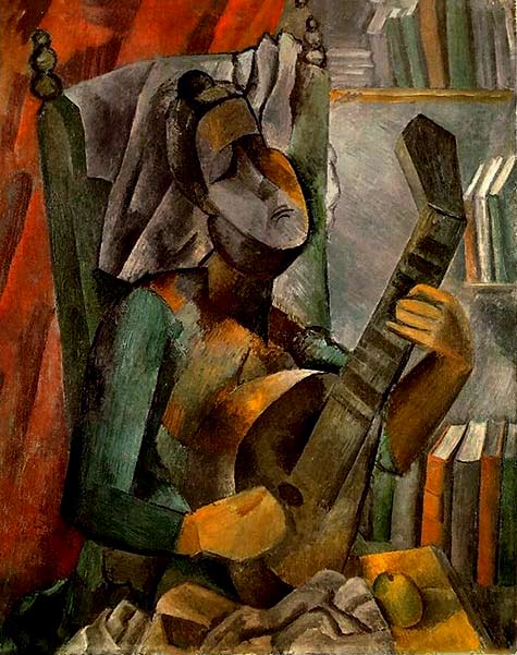 Picasso 1909 Woman with Mandolin Hermitage St Petersburg
