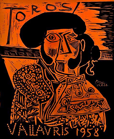 Pablo Picasso linocut toros vallauris the matador 1959