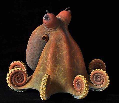 Ceramic octopus sculpture by JUDY FOX