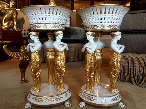 Sevres Bisque Ware and Porcelain Figural Comport Stands 19th CenturyStephensAntiques